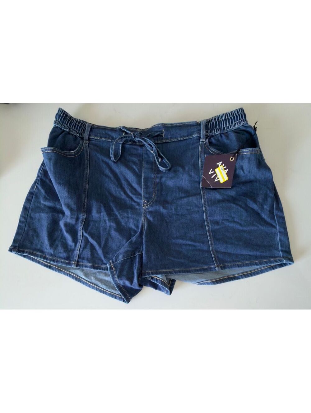 Ava & Viv High-Rise Medium Wash Tie-Waist Jean Shorts Women Size 22
